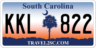 SC license plate KKL822
