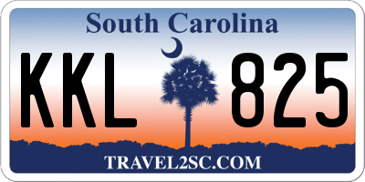 SC license plate KKL825