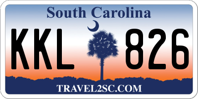 SC license plate KKL826