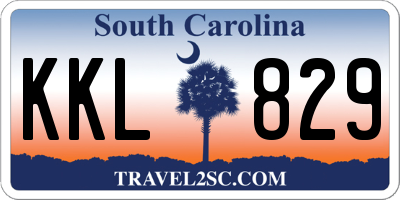 SC license plate KKL829