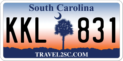 SC license plate KKL831