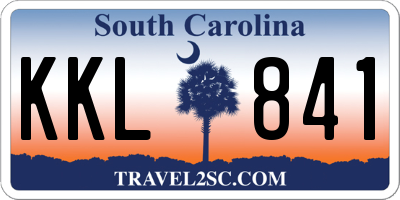 SC license plate KKL841