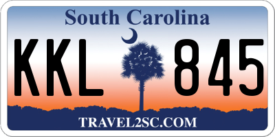 SC license plate KKL845