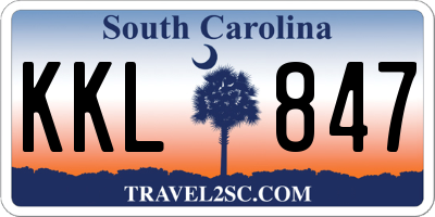 SC license plate KKL847