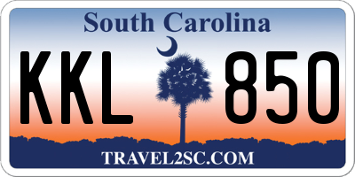 SC license plate KKL850