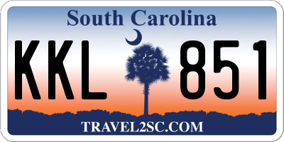 SC license plate KKL851