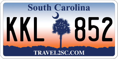 SC license plate KKL852