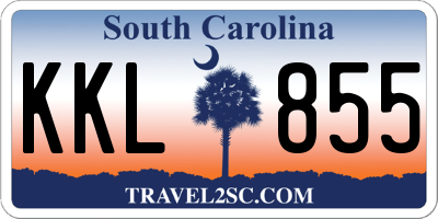 SC license plate KKL855