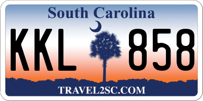 SC license plate KKL858