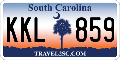 SC license plate KKL859