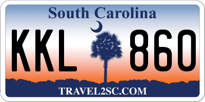 SC license plate KKL860
