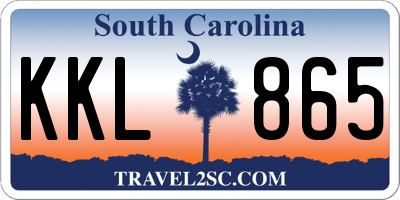 SC license plate KKL865