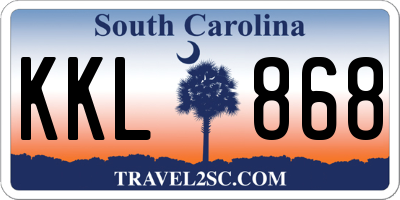 SC license plate KKL868