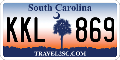 SC license plate KKL869