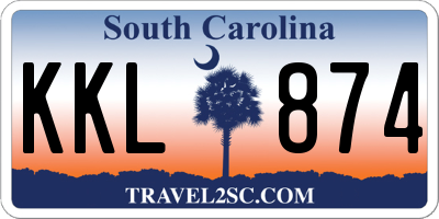 SC license plate KKL874
