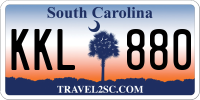 SC license plate KKL880