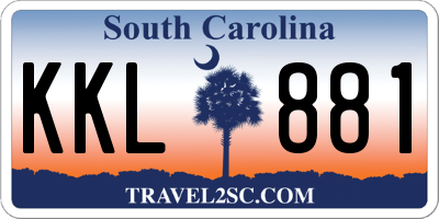 SC license plate KKL881
