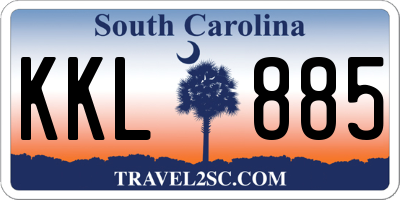 SC license plate KKL885