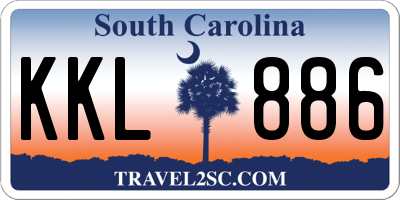 SC license plate KKL886