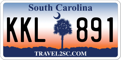 SC license plate KKL891