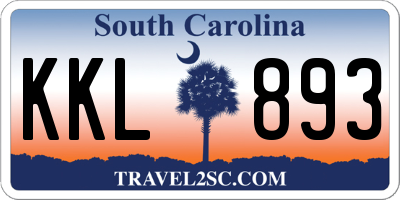 SC license plate KKL893