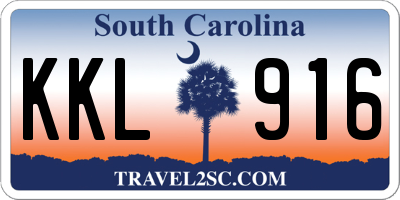 SC license plate KKL916