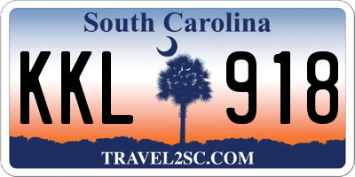 SC license plate KKL918