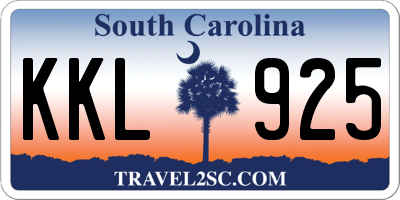 SC license plate KKL925
