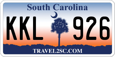 SC license plate KKL926