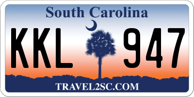 SC license plate KKL947