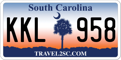 SC license plate KKL958