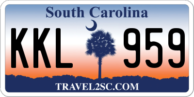 SC license plate KKL959