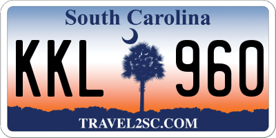 SC license plate KKL960