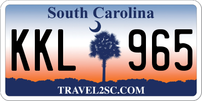 SC license plate KKL965