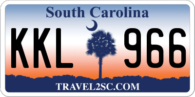 SC license plate KKL966