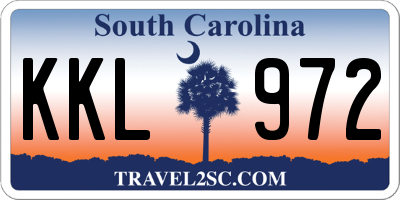SC license plate KKL972