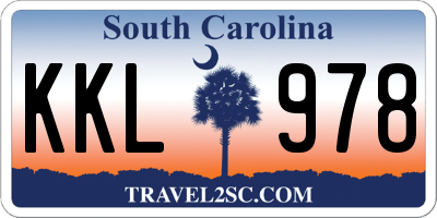 SC license plate KKL978