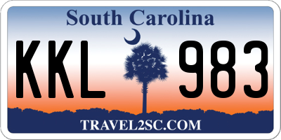 SC license plate KKL983
