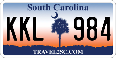 SC license plate KKL984