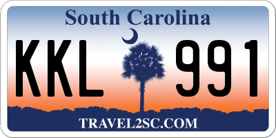 SC license plate KKL991