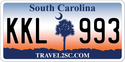 SC license plate KKL993