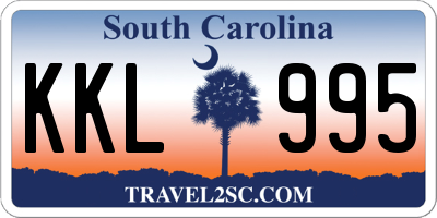 SC license plate KKL995