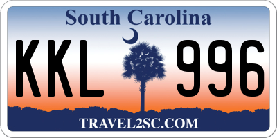 SC license plate KKL996