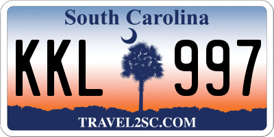 SC license plate KKL997