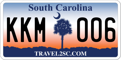 SC license plate KKM006