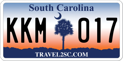 SC license plate KKM017