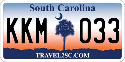 SC license plate KKM033