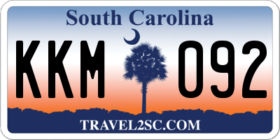 SC license plate KKM092