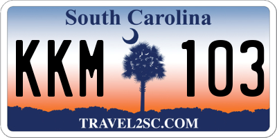 SC license plate KKM103