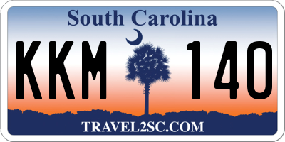 SC license plate KKM140